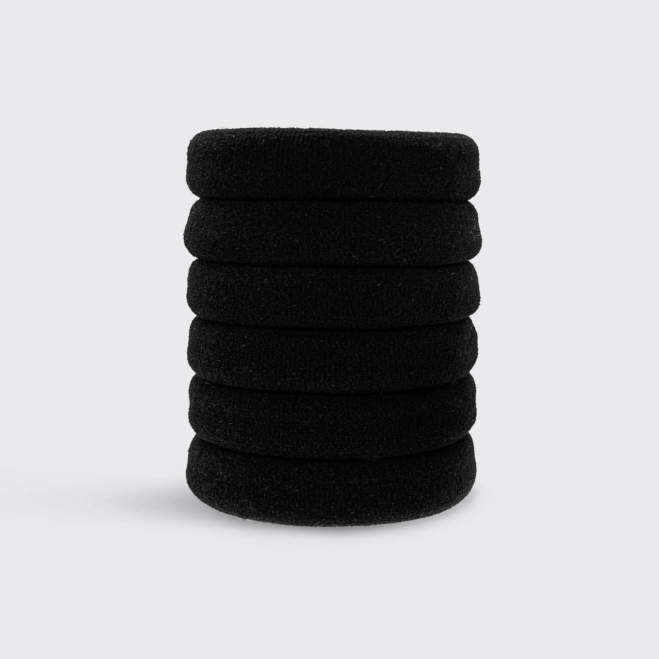 KITSCH - Recycled Nylon Thick Hair Elastics 6pc Set- Black