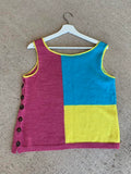 DBD Geometric Colour Block Tank with Button Detail