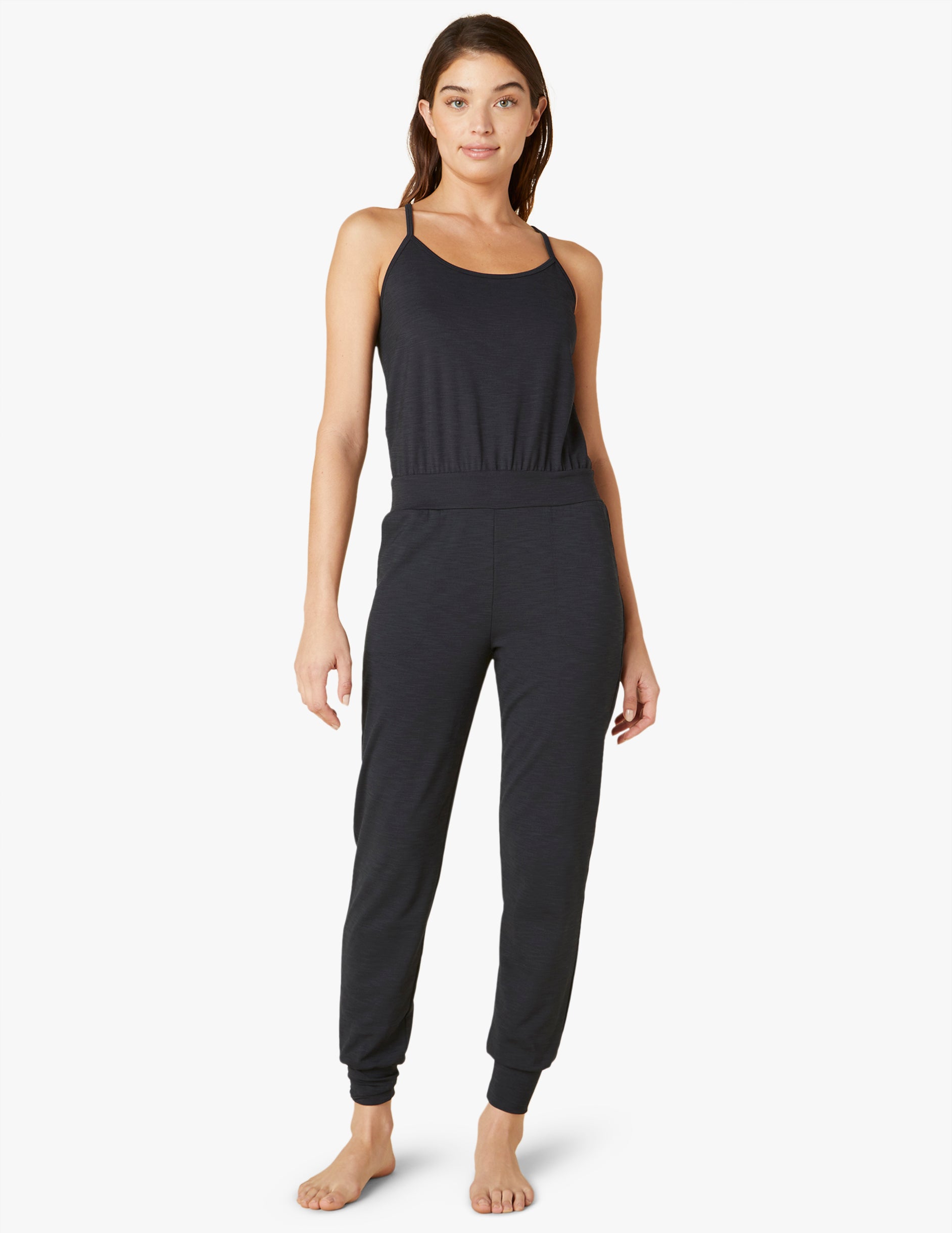 Beyond Yoga Heather Rib Lounge Around Jumpsuit