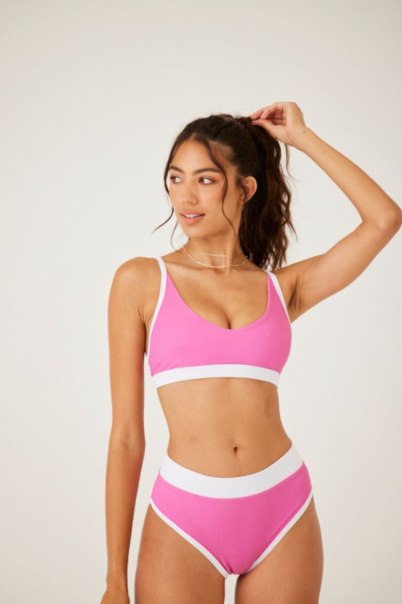 Onzie Colour Block Ribbed Bikini Top