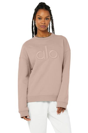 Alo Yoga Renown Heavy Weight Emblem Crew Neck – Centre Stage
