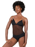Capezio Plunge Neck Mesh Midriff Leotard