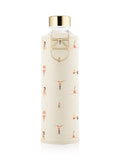 Equa Glass Water Bottle with Faux Leather Case