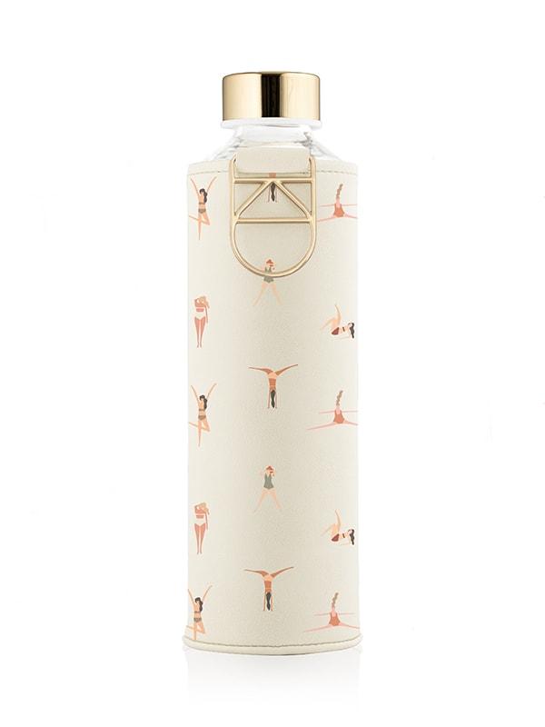 Equa Glass Water Bottle with Faux Leather Case