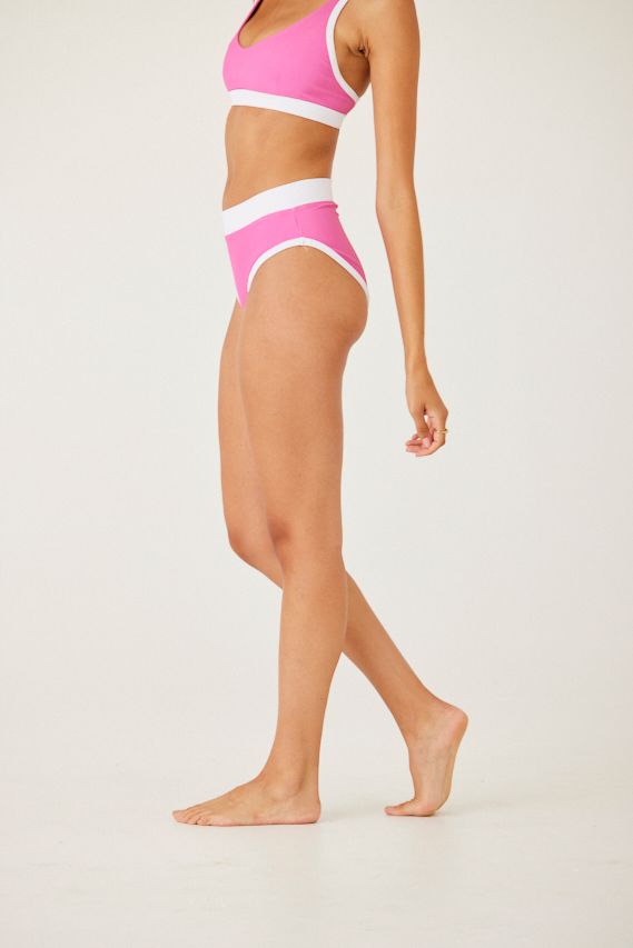 Onzie Colour Block Ribbed High Rise Bikini Bottom